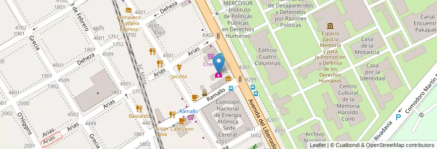 Mapa de ubicacion de Centro Médico Belgrano, Nuñez en 아르헨티나, Ciudad Autónoma De Buenos Aires, 부에노스아이레스, Comuna 13.