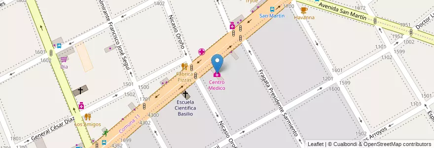 Mapa de ubicacion de Centro Medico, Caballito en الأرجنتين, Ciudad Autónoma De Buenos Aires, Buenos Aires.