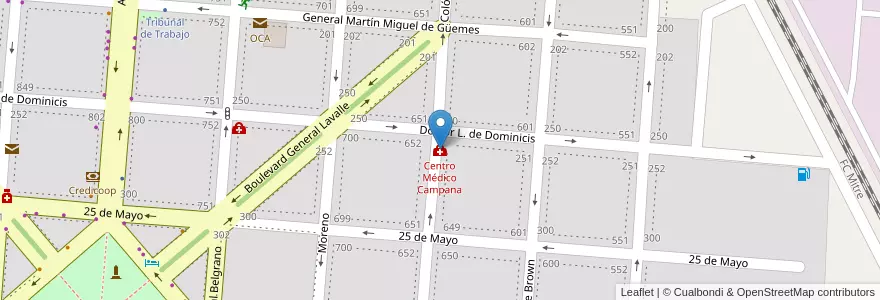 Mapa de ubicacion de Centro Médico Campana en アルゼンチン, ブエノスアイレス州, Partido De Campana.