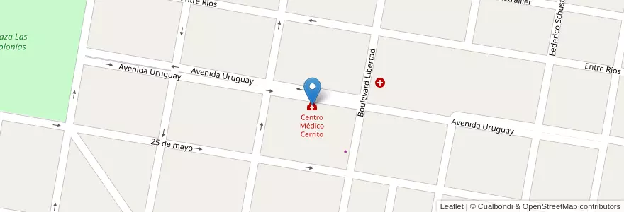 Mapa de ubicacion de Centro Médico Cerrito en آرژانتین, استان انتره ریوس, Departamento Paraná, Distrito Tala, Cerrito.