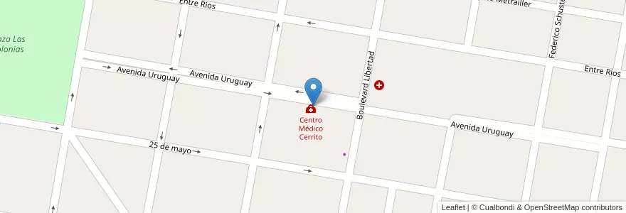 Mapa de ubicacion de Centro Médico Cerrito en 아르헨티나, 엔트레리오스주, Departamento Paraná, Distrito Tala, Cerrito.