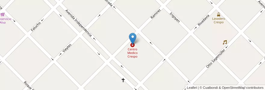 Mapa de ubicacion de Centro Medico Crespo en 阿根廷, 恩特雷里奥斯省, Departamento Paraná, Distrito Espinillo, Crespo.