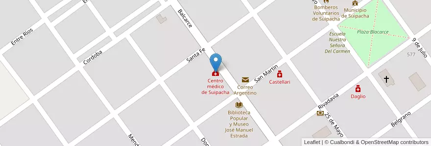 Mapa de ubicacion de Centro médico de Suipacha en Argentinië, Buenos Aires, Suipacha.