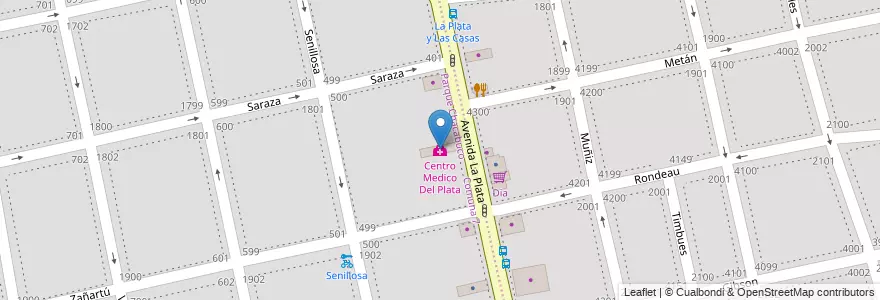 Mapa de ubicacion de Centro Medico Del Plata, Parque Chacabuco en Arjantin, Ciudad Autónoma De Buenos Aires, Buenos Aires.