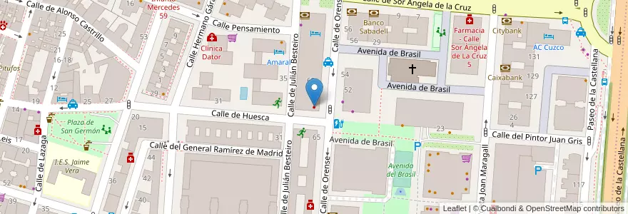 Mapa de ubicacion de Centro médico dental Orense en Spanje, Comunidad De Madrid, Comunidad De Madrid, Área Metropolitana De Madrid Y Corredor Del Henares, Madrid.