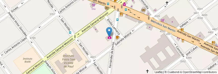 Mapa de ubicacion de Centro Médico Devoto Consultorios Pami, Villa Devoto en Аргентина, Буэнос-Айрес, Буэнос-Айрес, Comuna 11.