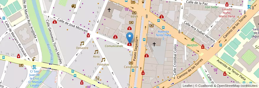 Mapa de ubicacion de Centro Médico Ginecológico en إسبانيا, أرغون, سرقسطة, Zaragoza, سرقسطة.
