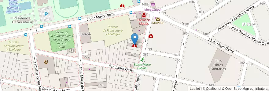 Mapa de ubicacion de Centro Médico Guadalupe en 阿根廷, San Juan, 智利, Capital.