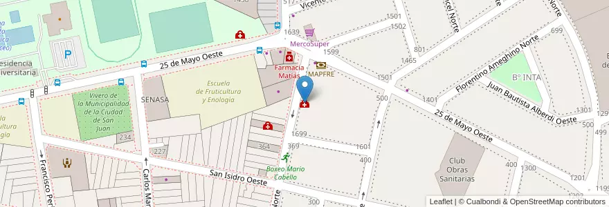 Mapa de ubicacion de Centro Medico Guadalupe en 阿根廷, San Juan, 智利, Capital.