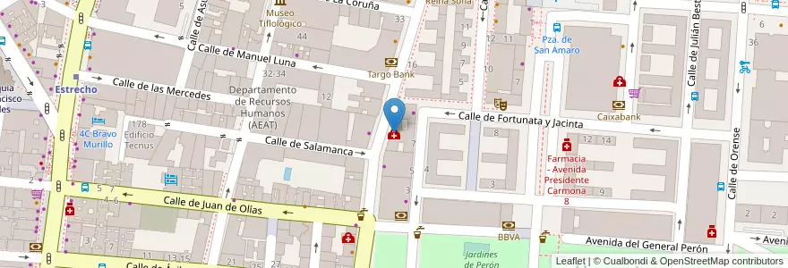 Mapa de ubicacion de Centro Médico Infanta Mercedes en Sepanyol, Comunidad De Madrid, Comunidad De Madrid, Área Metropolitana De Madrid Y Corredor Del Henares, Madrid.