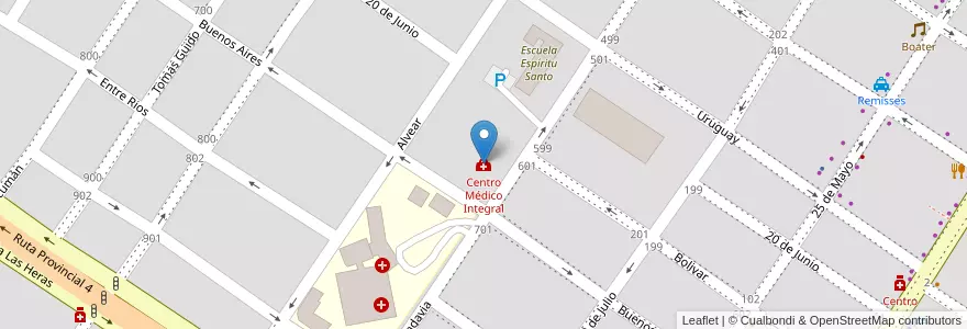Mapa de ubicacion de Centro Médico Integral en アルゼンチン, ミシオネス州, Departamento Leandro N. Alem, Municipio De Leandro N. Alem, Leandro N. Alem.