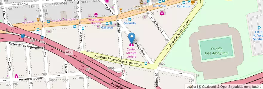 Mapa de ubicacion de Centro Médico Liniers, Versalles en Argentinien, Ciudad Autónoma De Buenos Aires, Buenos Aires, Comuna 10.