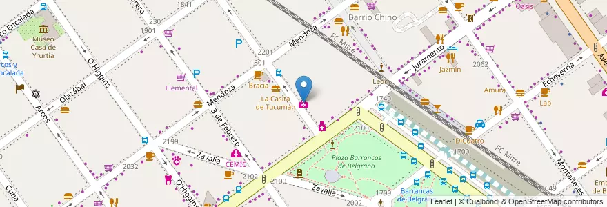Mapa de ubicacion de Centro Médico Luis Pasteur, Belgrano en Argentine, Ciudad Autónoma De Buenos Aires, Buenos Aires, Comuna 13.
