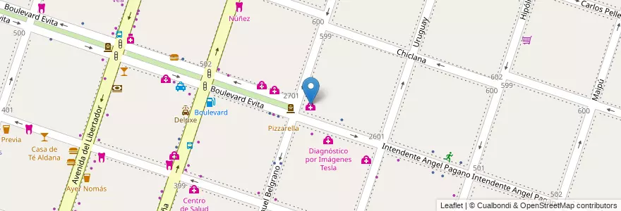 Mapa de ubicacion de Centro Médico Markowicz en Argentinien, Provinz Buenos Aires, Partido De Moreno, Moreno.