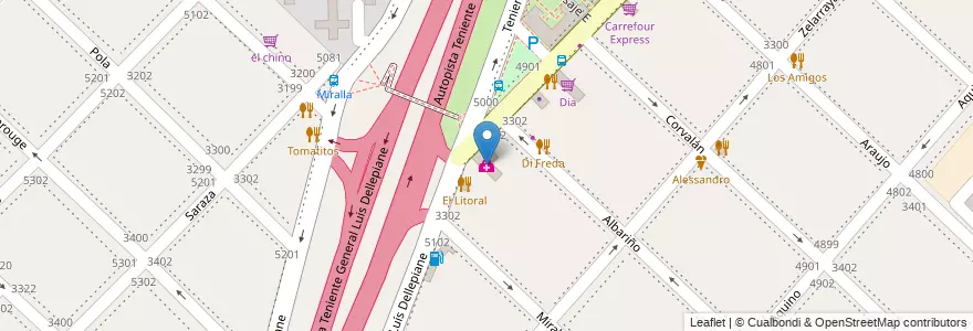 Mapa de ubicacion de Centro Medico Miralla, Villa Lugano en Arjantin, Ciudad Autónoma De Buenos Aires, Buenos Aires, Comuna 8.