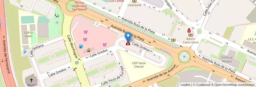Mapa de ubicacion de Centro Médico Monfragüe en اسپانیا, Extremadura, کاسرس, کاسرس, کاسرس.