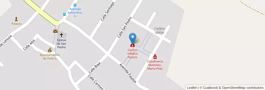 Mapa de ubicacion de Centro médico Pastriz en Spagna, Aragón, Saragozza, Zaragoza, Pastriz.