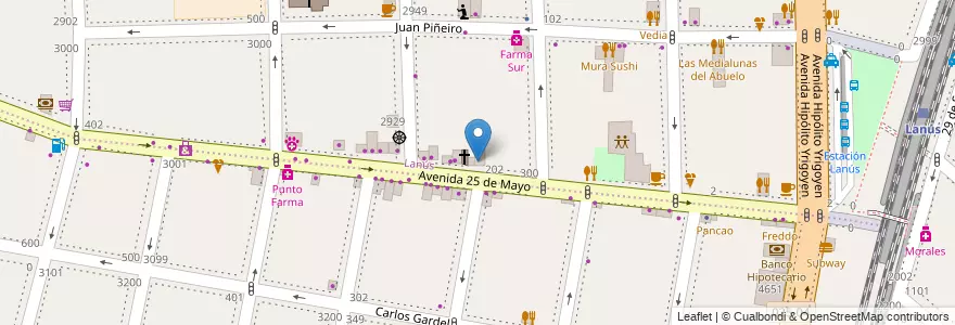 Mapa de ubicacion de Centro Medico Peyrredon en Arjantin, Buenos Aires, Partido De Lanús, Lanús Oeste.