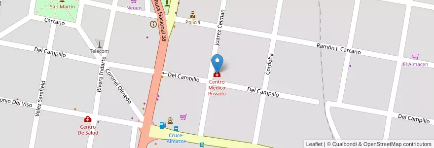 Mapa de ubicacion de Centro Medico Privado en Argentine, Córdoba, Departamento Punilla, Pedanía Rosario, Municipio De Bialet Massé, Bialet Massé.