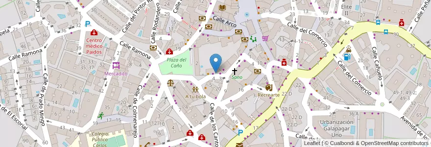 Mapa de ubicacion de Centro médico Psicotécnicos Gala en Spagna, Comunidad De Madrid, Comunidad De Madrid, Cuenca Del Guadarrama, Galapagar.