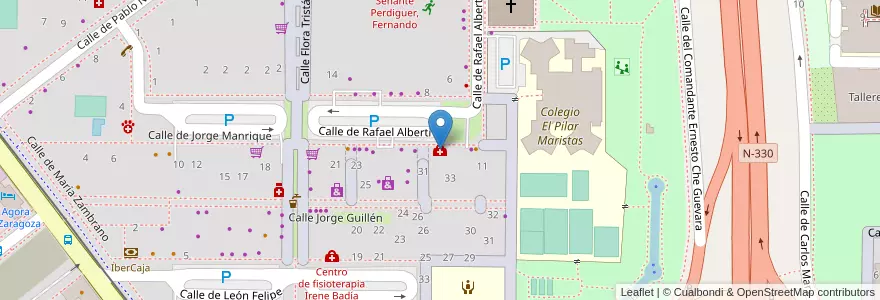Mapa de ubicacion de Centro Médico Rey Fernando en Espanha, Aragão, Saragoça, Zaragoza, Saragoça.