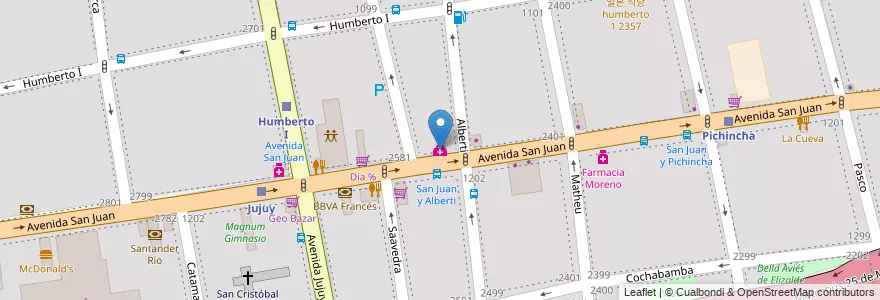 Mapa de ubicacion de Centro Medico San Juan, San Cristobal en Аргентина, Буэнос-Айрес, Comuna 3, Буэнос-Айрес.