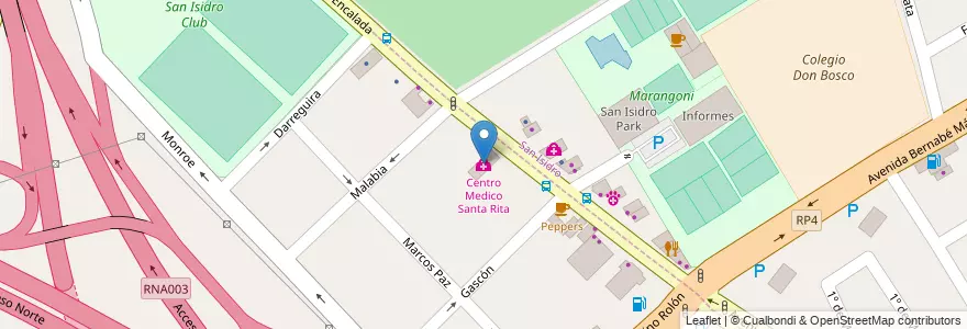 Mapa de ubicacion de Centro Medico Santa Rita en الأرجنتين, بوينس آيرس, Partido De San Isidro, Boulogne Sur Mer.
