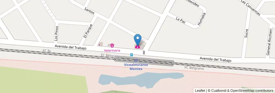 Mapa de ubicacion de Centro Médico Santa en アルゼンチン, ブエノスアイレス州, Partido De Tigre, Don Torcuato.
