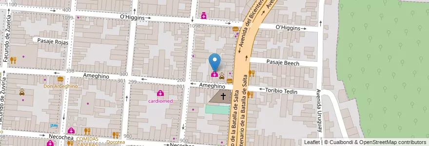 Mapa de ubicacion de centro medico SERMED en 阿根廷, Salta, Capital, Municipio De Salta, Salta.