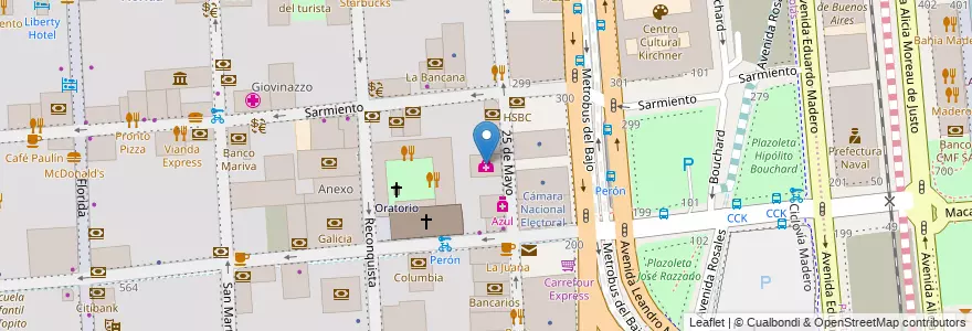 Mapa de ubicacion de Centro médico SWISS MEDICAL, San Nicolas en 阿根廷, Ciudad Autónoma De Buenos Aires, Comuna 1, 布宜诺斯艾利斯.