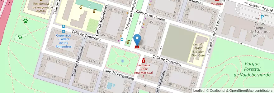 Mapa de ubicacion de Centro Médico Valdesalud en 西班牙, Comunidad De Madrid, Comunidad De Madrid, Área Metropolitana De Madrid Y Corredor Del Henares, Madrid.