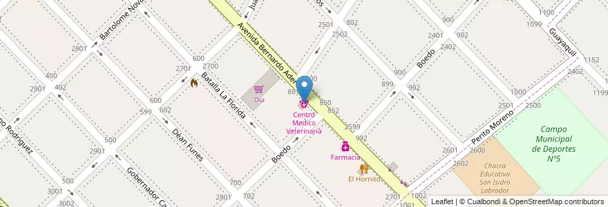 Mapa de ubicacion de Centro Medico Veterinaria en Arjantin, Buenos Aires, Partido De San Isidro, Boulogne Sur Mer.
