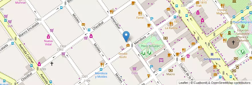 Mapa de ubicacion de Centro Médico Veterinario Belgrano, Belgrano en 阿根廷, Ciudad Autónoma De Buenos Aires, 布宜诺斯艾利斯, Comuna 13.