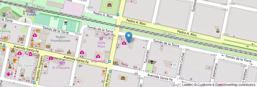 Mapa de ubicacion de Centro Médico y de Rehabilitación Las Lomas en Argentina, Santa Fe, Departamento Rosario, Municipio De Funes, Funes.