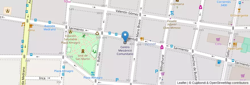 Mapa de ubicacion de Centro Mesiánico Comunitario, Almagro en Argentinien, Ciudad Autónoma De Buenos Aires, Comuna 5, Buenos Aires.