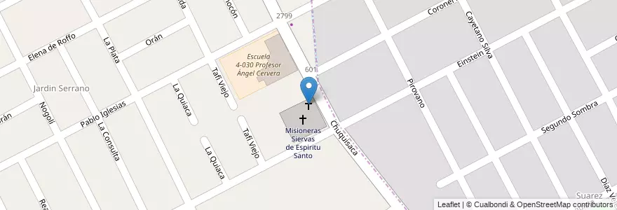 Mapa de ubicacion de Centro Misionero, Parroquia del Espiritu Santo en アルゼンチン, チリ, メンドーサ州, Godoy Cruz, Departamento Godoy Cruz, Distrito Presidente Sarmiento.