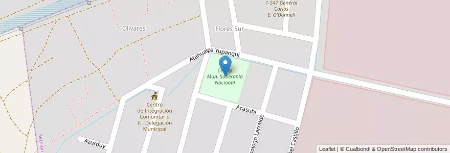 Mapa de ubicacion de Centro Mun. Soberania Nacional en آرژانتین, شیلی, Mendoza, Departamento Capital, Sección 7ª Residencial Parque, Ciudad De Mendoza.