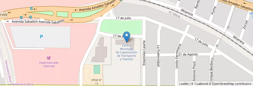 Mapa de ubicacion de Centro Municipal de Capacitación de Transporte y Transito en 아르헨티나, Córdoba, Departamento Capital, Pedanía Capital, Córdoba, Municipio De Córdoba.