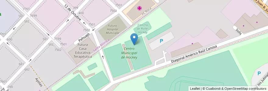 Mapa de ubicacion de Centro Municipal de Hockey en Arjantin, Buenos Aires, Partido De General Pueyrredón, Mar Del Plata.