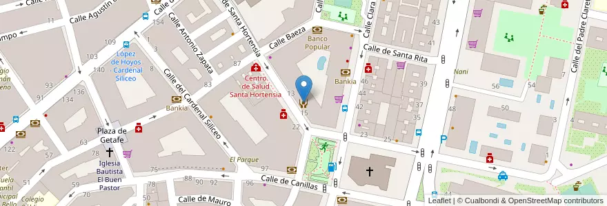Mapa de ubicacion de Centro Municipal de Mayores en 스페인, Comunidad De Madrid, Comunidad De Madrid, Área Metropolitana De Madrid Y Corredor Del Henares, 마드리드.