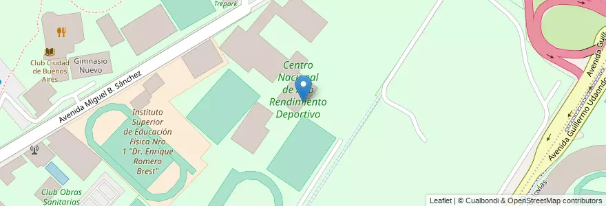 Mapa de ubicacion de Centro Nacional de Alto Rendimiento Deportivo, Nuñez en アルゼンチン, Ciudad Autónoma De Buenos Aires, ブエノスアイレス, Comuna 13.