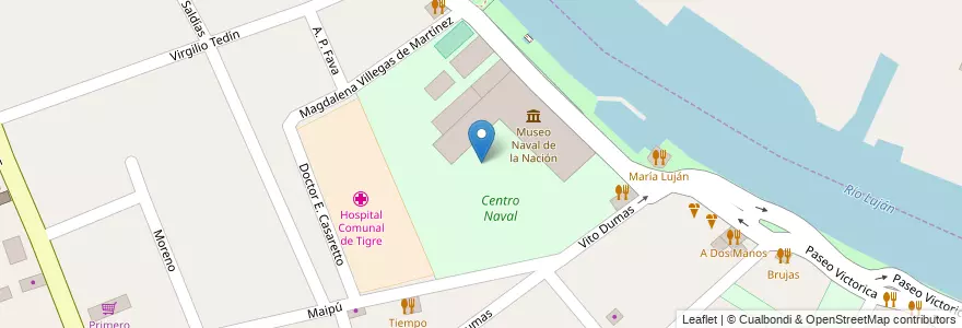 Mapa de ubicacion de Centro Naval en Arjantin, Buenos Aires, Partido De Tigre, Tigre.