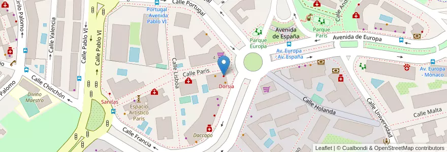Mapa de ubicacion de Centro Odontológico en Espanha, Comunidade De Madrid, Comunidade De Madrid, Área Metropolitana De Madrid Y Corredor Del Henares, Pozuelo De Alarcón.