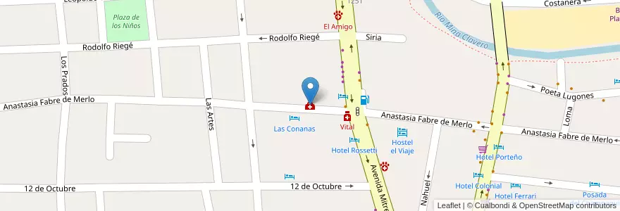 Mapa de ubicacion de Centro Odontologico en 아르헨티나, Córdoba, Departamento San Alberto, Pedanía Tránsito, Mina Clavero, Municipio De Mina Clavero.