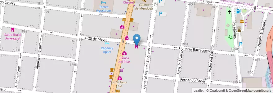 Mapa de ubicacion de Centro Odontológico Barraquero en Argentinien, Chile, Mendoza, Godoy Cruz, Departamento Godoy Cruz, Distrito Ciudad De Godoy Cruz.