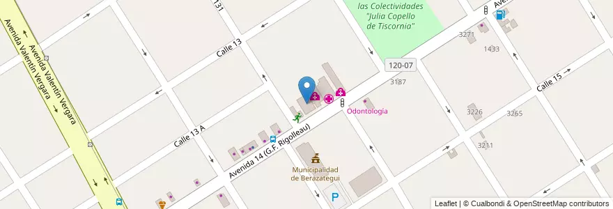 Mapa de ubicacion de Centro Odontológico Municipal en Аргентина, Буэнос-Айрес, Partido De Berazategui, Berazategui.