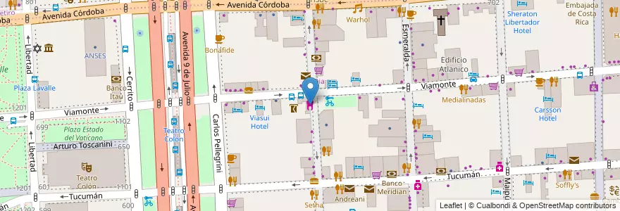 Mapa de ubicacion de Centro Odontologico, San Nicolas en 아르헨티나, Ciudad Autónoma De Buenos Aires, Comuna 1, 부에노스아이레스.