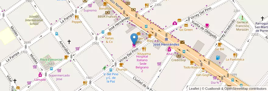 Mapa de ubicacion de Centro Odontológico Virrey del Pino, Belgrano en Argentinien, Ciudad Autónoma De Buenos Aires, Buenos Aires, Comuna 13.