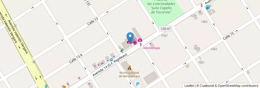 Mapa de ubicacion de Centro Oftalmológico Clínico Quirúrgico San Camilo en الأرجنتين, بوينس آيرس, Partido De Berazategui, Berazategui.