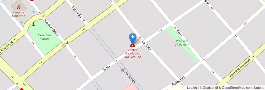 Mapa de ubicacion de Centro Oncologico Dra Giraudo en Argentinië, Santiago Del Estero, Departamento Capital, Santiago Del Estero.